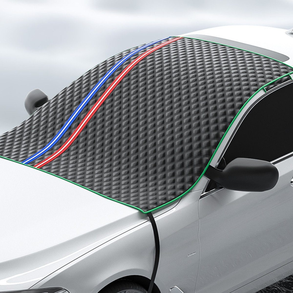 götäzer Autosonnenschutz Frostschutzmittel für die Windschutzscheibe, Wind- und Schneeschutz, (1-St), Ohrenschützer mit Rückspiegel, Halbschützer, Winter-Autozubehör