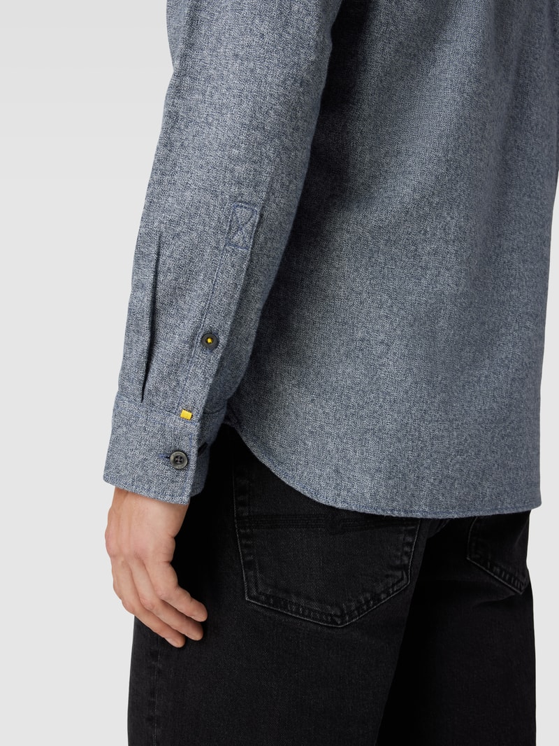 Regular Fit Freizeithemd mit Button-Down-Kragen in dunkelblau