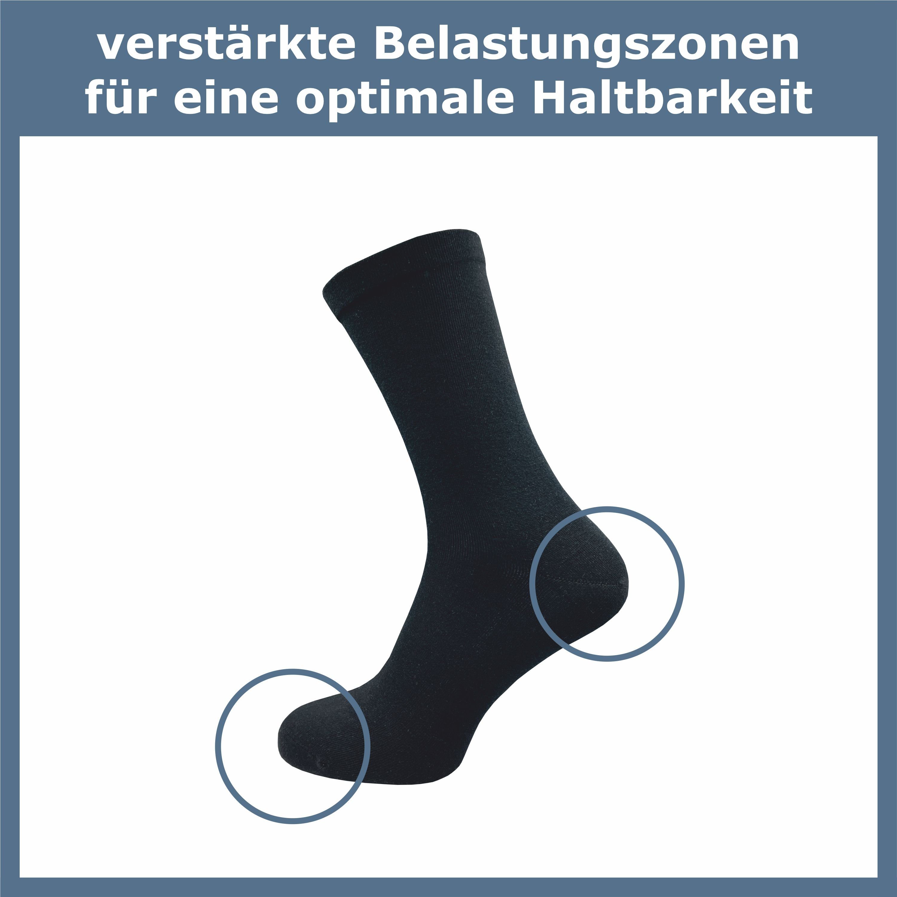 GAWILO Diabetikersocken für Herren - Ohne Gummibund & ohne Naht - Extra weiter Komfort-Bund (6 Paar) Venensocke für Diabetiker mit viel Baumwolle - feines Maschenbild
