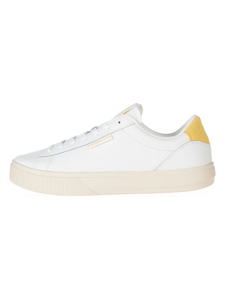 Tommy Hilfiger Shoes Leder-Sneakers in Weiß günstig kaufen