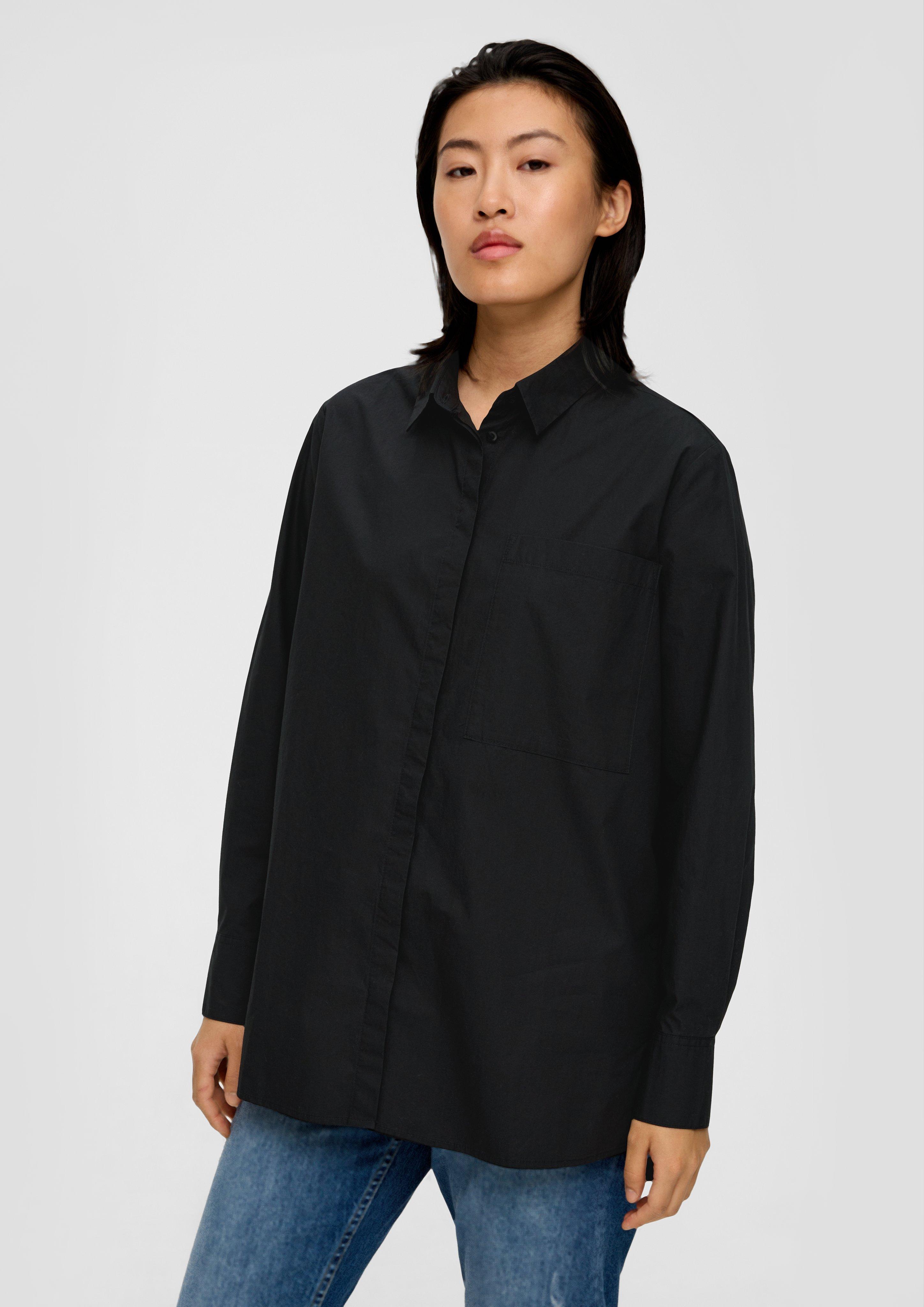 Baumwollbluse mit verlängertem Rückensaum  2139908-9999