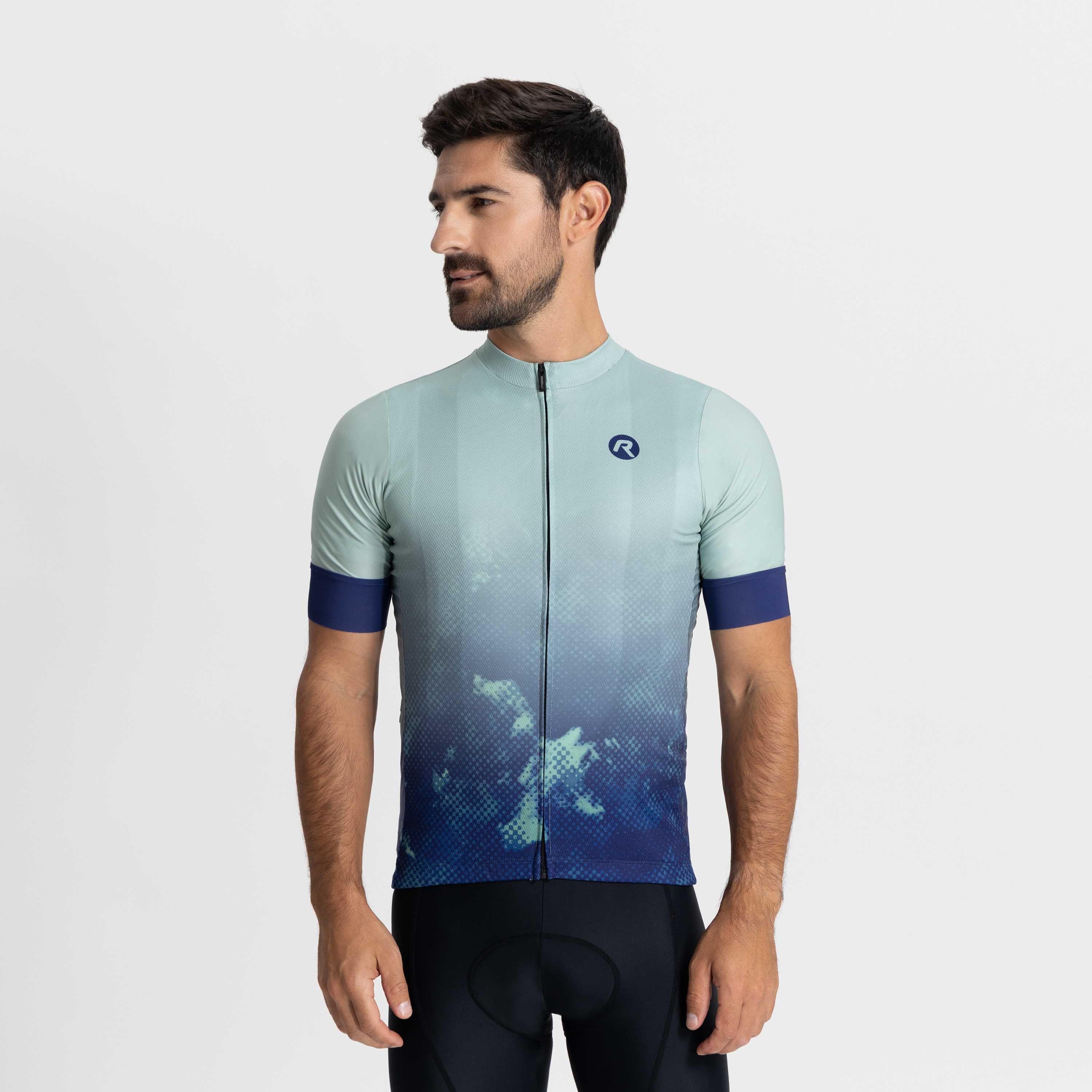 Rogelli Nebula Blau Herren Radtrikot Kurzarm
