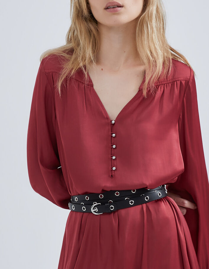 Robe longue camelia en polyester japonais Femme
