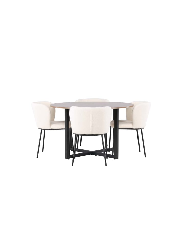 ebuy24 Essgruppe Durango 22 (5-teilig) Nussbaum 120 x 120 cm günstig kaufen onesize