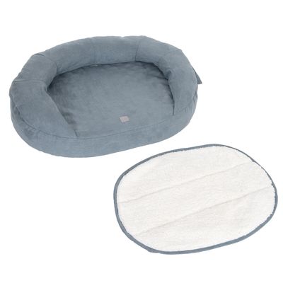 Hundebett Memory oval, grau-blau