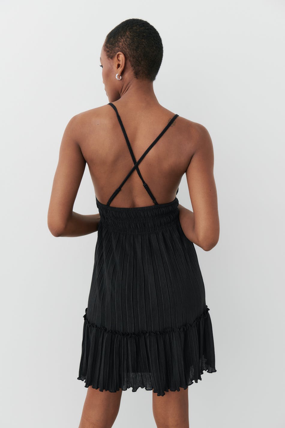Plissé mini dress