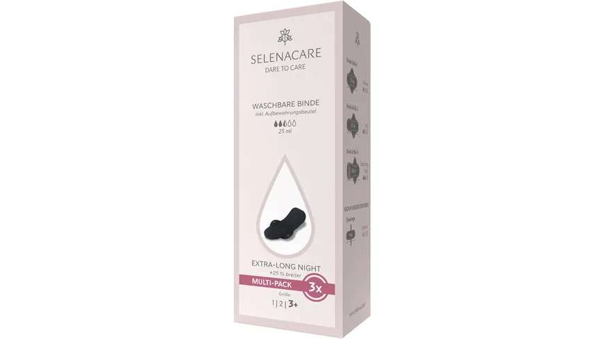 SELENACARE Binden Waschbar Größe 3 Multi Pack