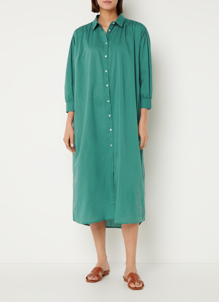 Robe-chemise midi by-bar avec détail plissé