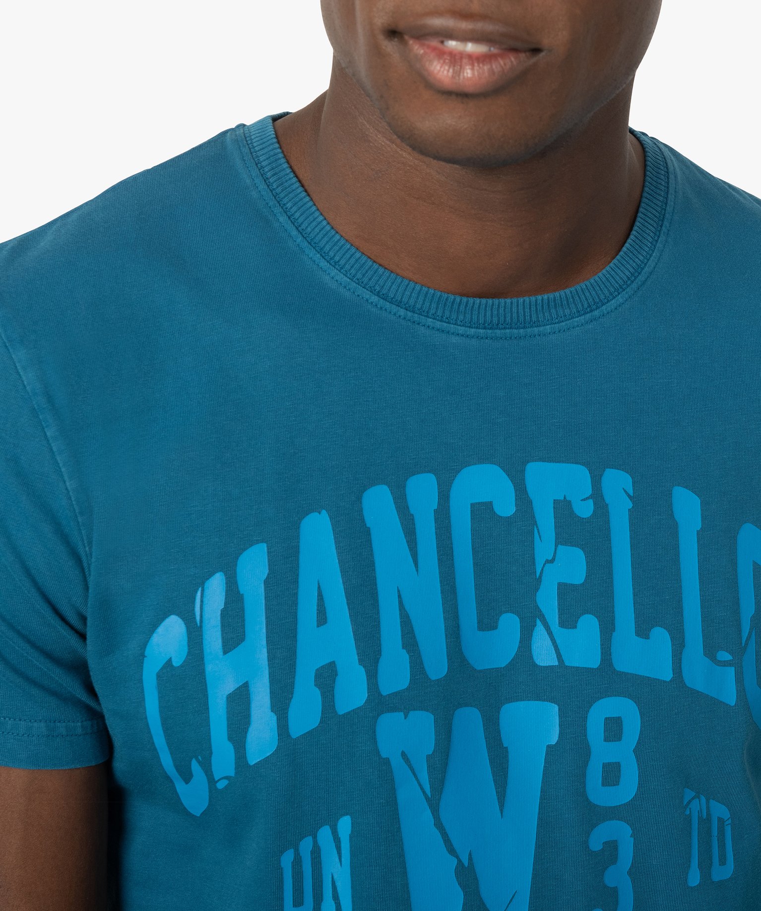 Tee-shirt homme avec inscription ton sur ton - Camps United bleu | GEMO