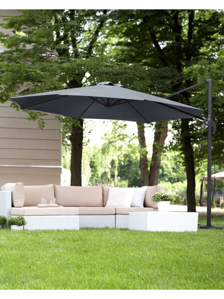 Beliani Ampelschirm SAVONA in Grau/Schwarz - (W) 300 x (H) 241 x (L) 300 cm günstig kaufen onesize
