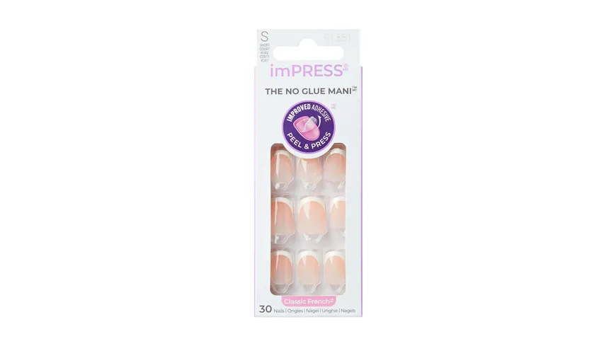 KISS Nail Impress IFC01C - hautfarben, weiß