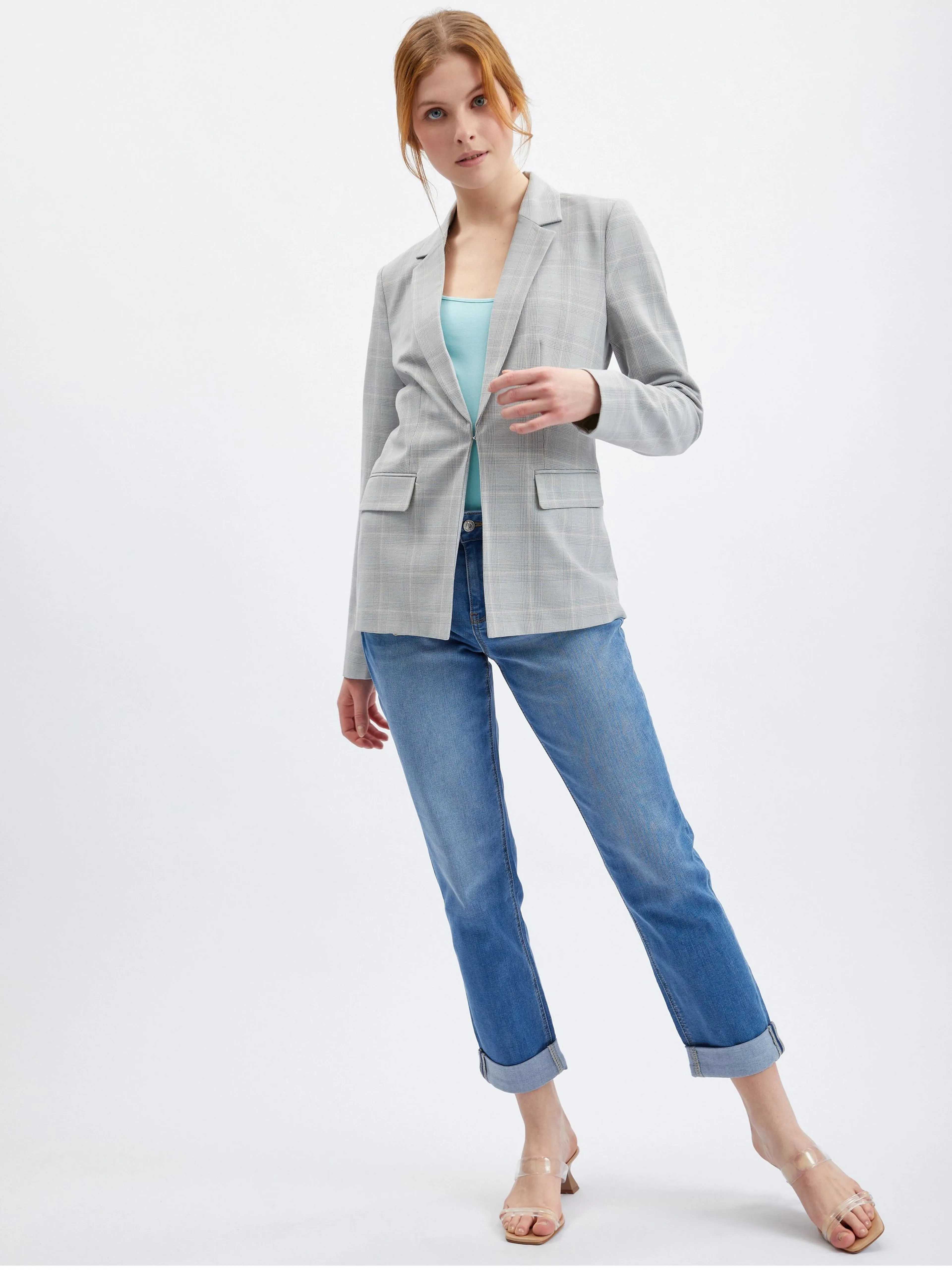Grau karierte Damenjacke ORSAY