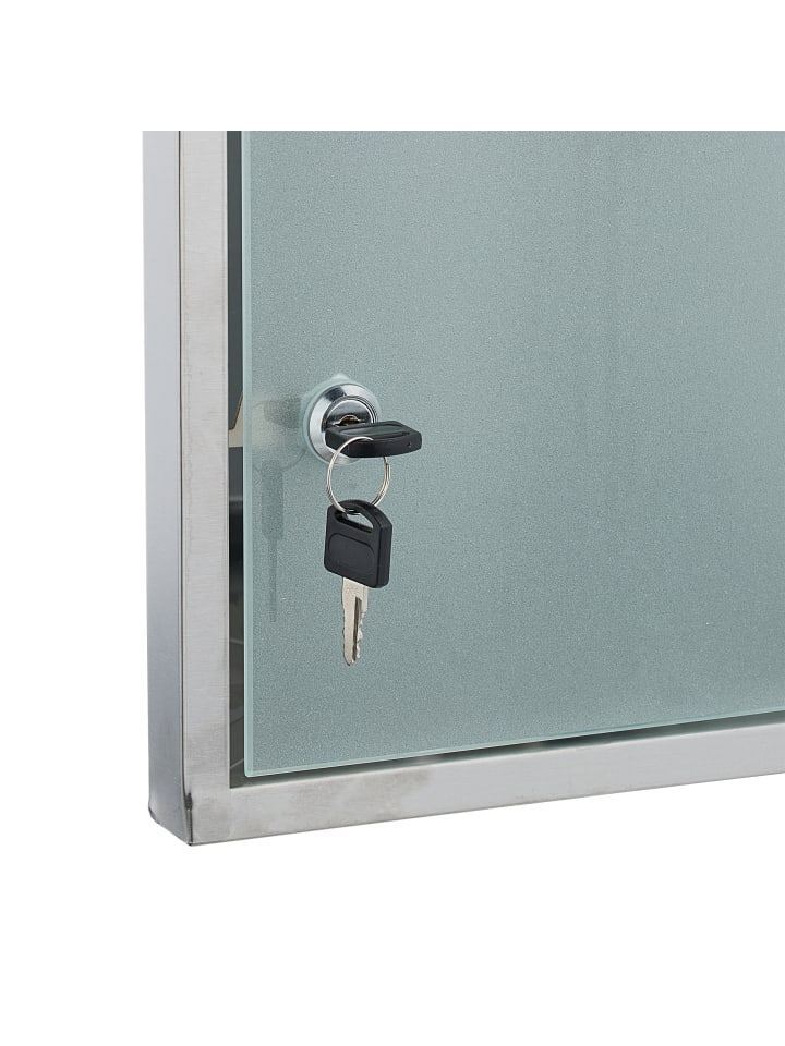 relaxdays Medizinschrank in Silber - (B)30 x (H)56 x (T)18 cm günstig kaufen onesize