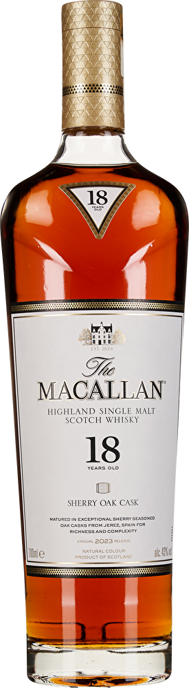 The Macallan Scotch Whisky 18 YO Sherry Oak 0,7 Liter im Geschenkkarton