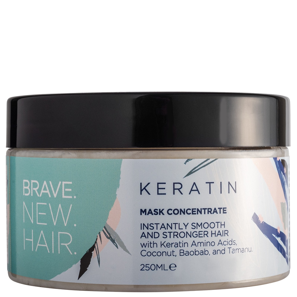 brave new hair Keratin Masque concentré pour cheveux lisses etplus résistants instantanément.