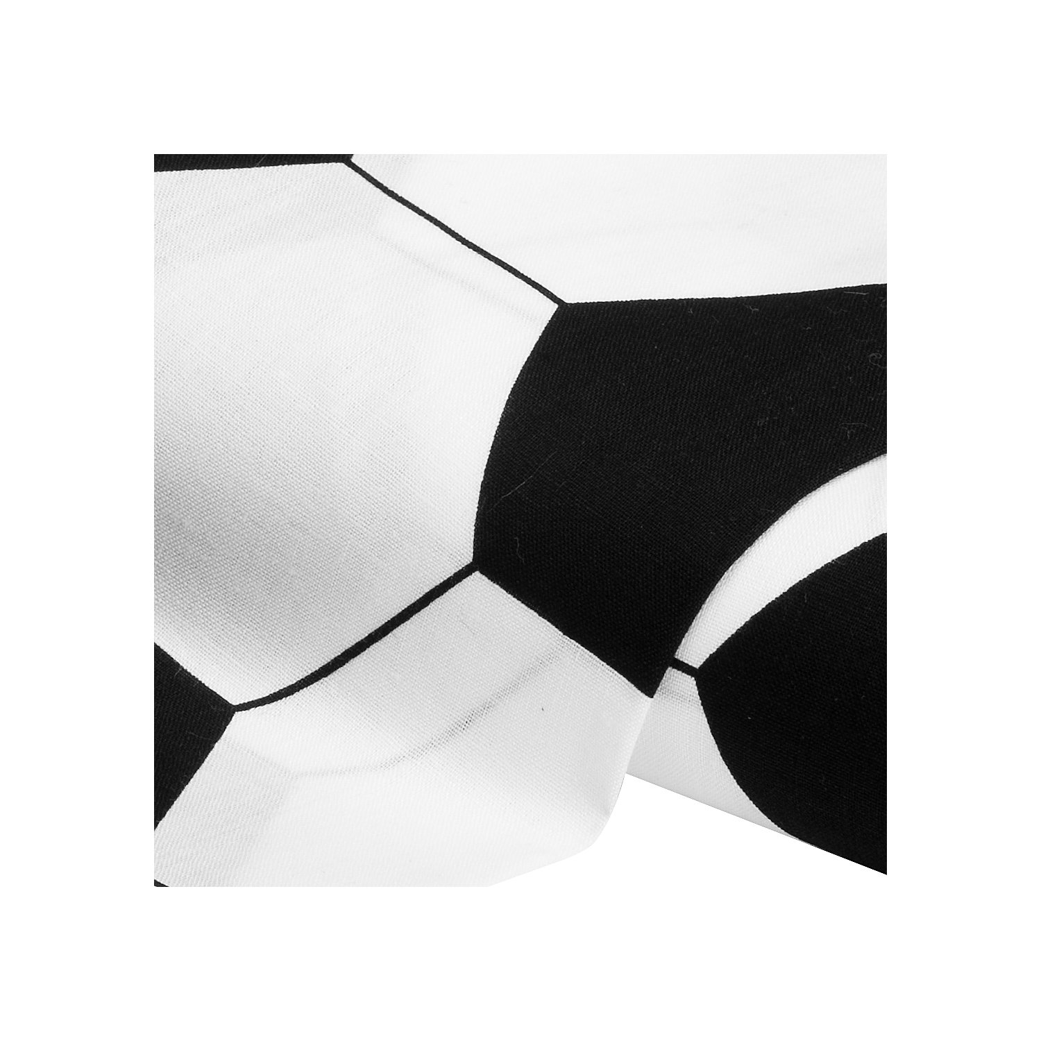Baumwollstoff Fußball, weiß/schwarz
