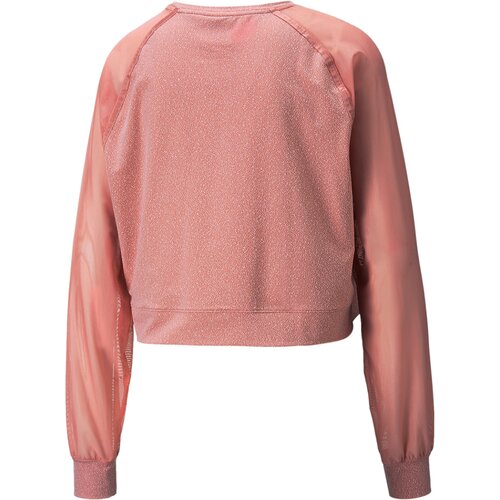 DAMEN SWEATSHIRT CRYSTALLINE KNIT MESH LONG