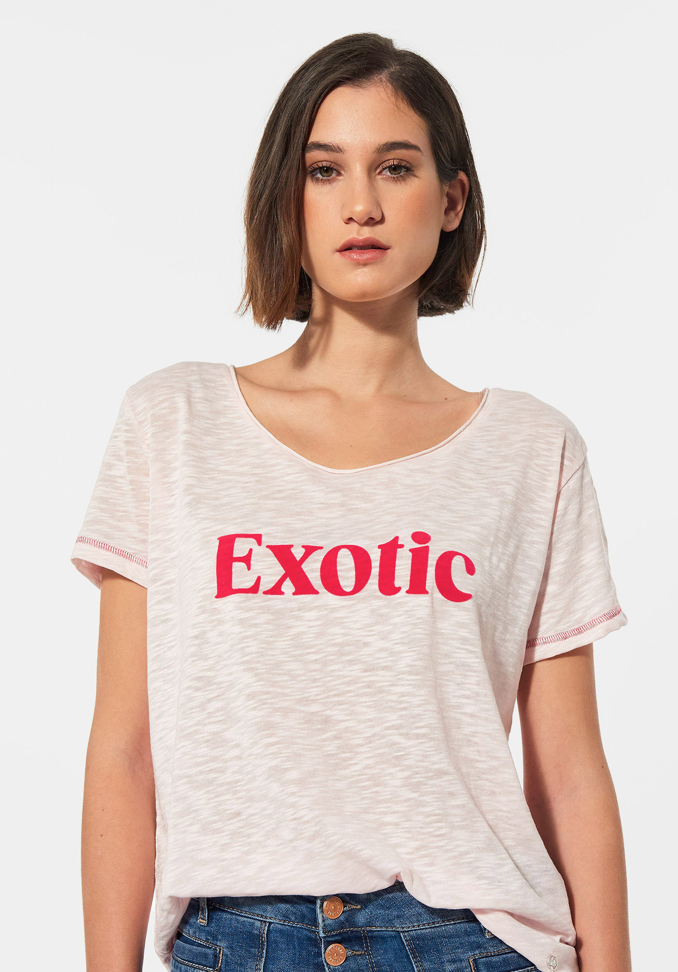 KOX    T-shirt rose chiné femme