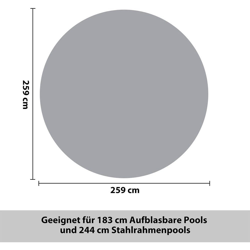 Sekey Pool-Abdeckplane 200g/m² PE Aufblasbare Poolabdeckung Rund Pool Abdeckplanen Rundbecken, in verschiedenen Größen und Farben