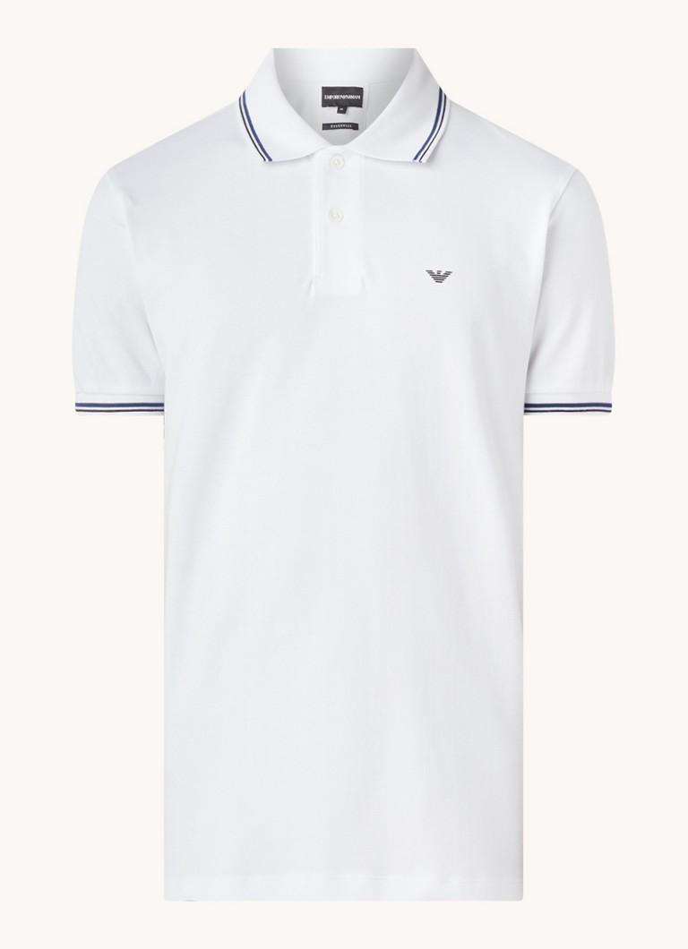 Emporio Armani polo majica regularnog kroja od pike pamuka s manžetama na vrhovima