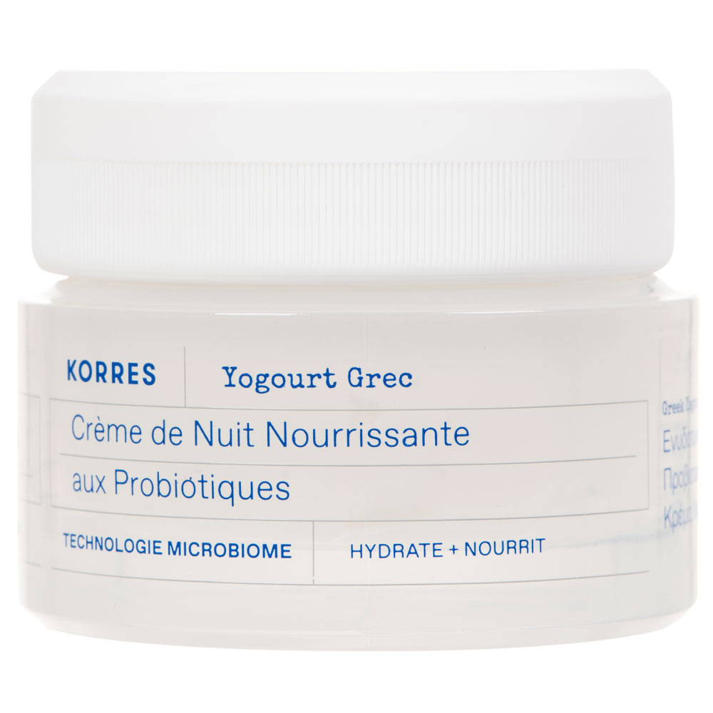 korres Crème Nuit Nourrissante Probiotiques & Yaourt Grec Crème de nuit nourrissante. Toutes peaux.