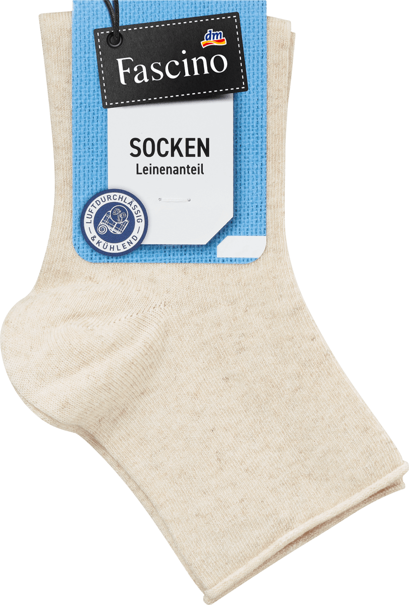 Socken mit Viskose-Leinen-Mischung beige Gr. 39-42, 1 St