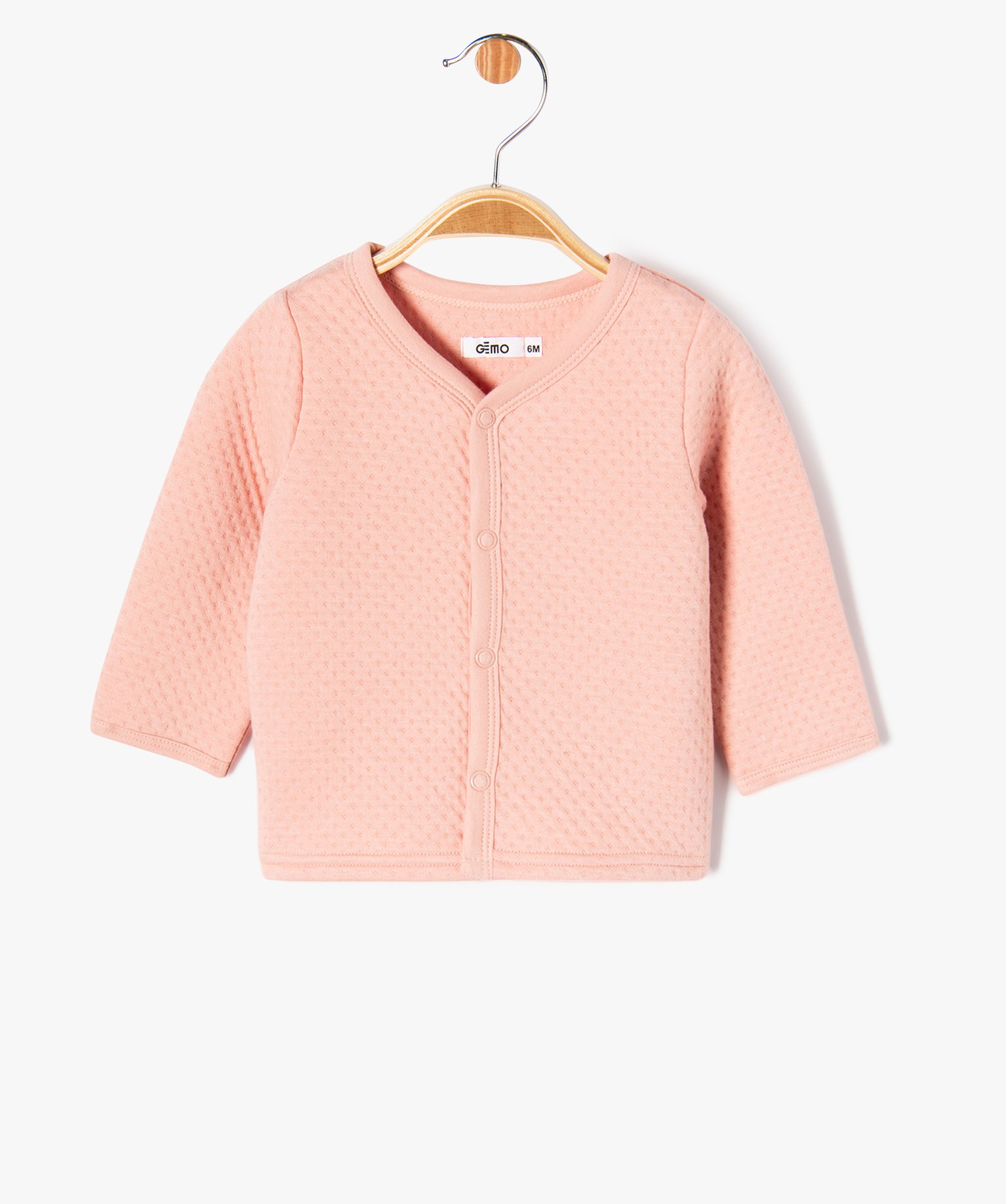Ensemble 2 pièces combinaison et gilet bébé fille rose | GEMO