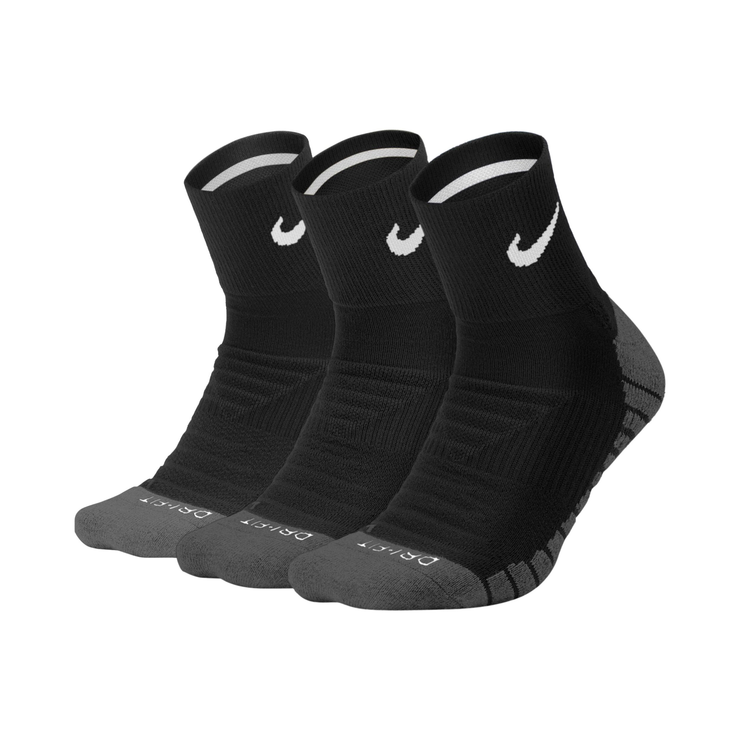 Dry Cushion Quarter Sportsocken 3er Pack - Schwarz, Anthrazit