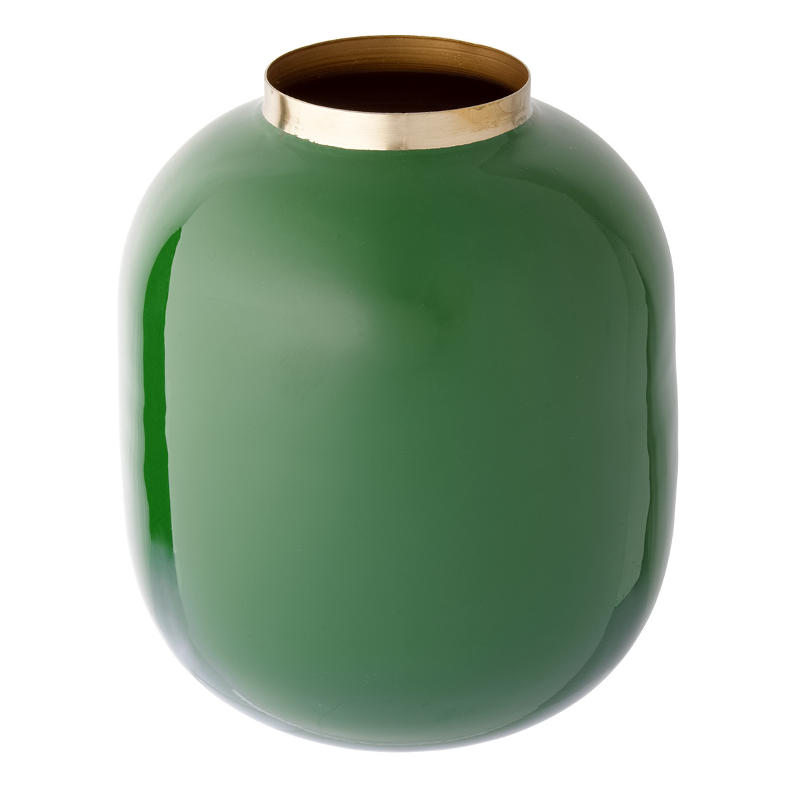 Metallvase mit Goldrand