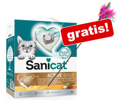 6 l / 10 l Sanicat Active Katzenstreu + Federwedel gratis!
