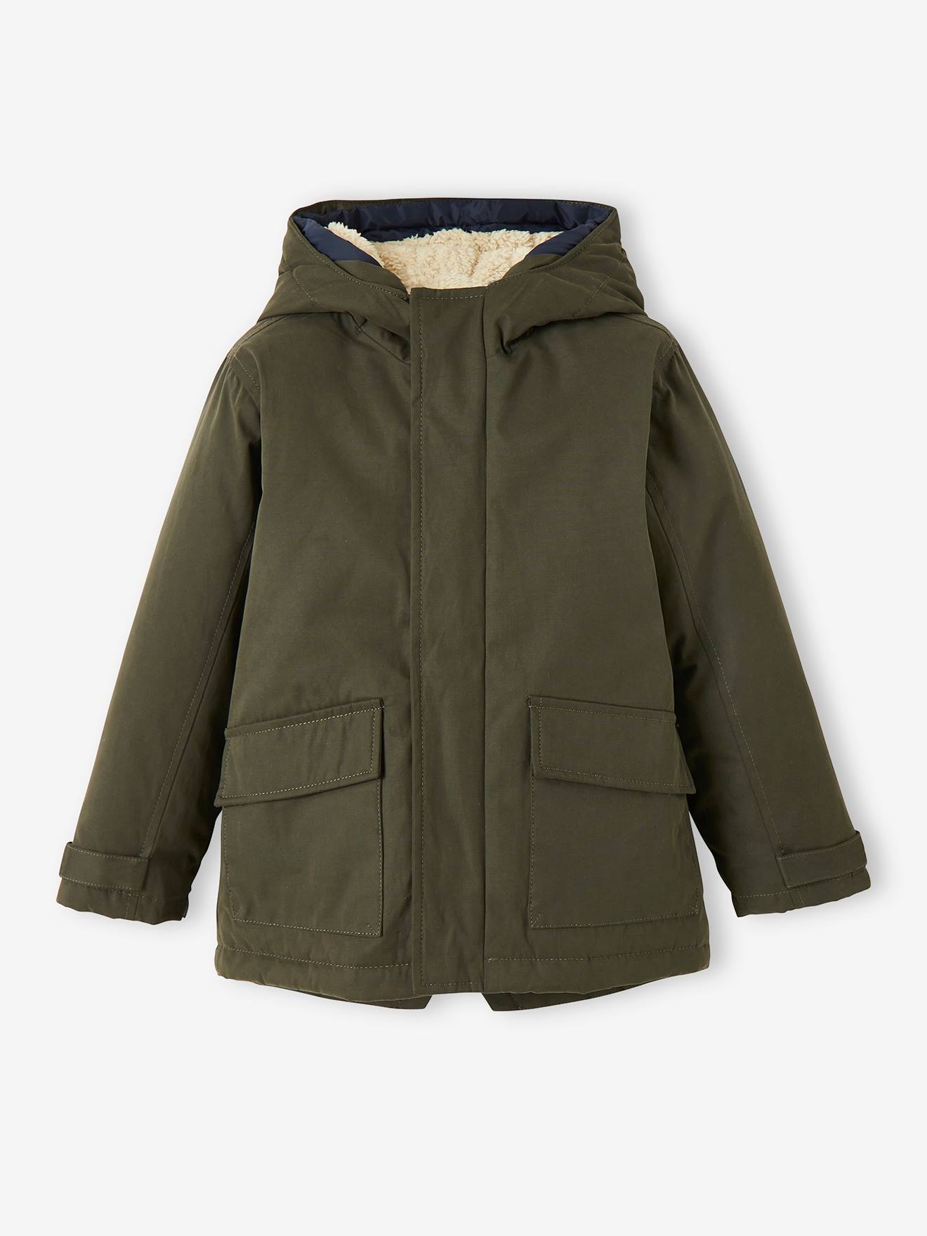 Parka 3 en 1 garçon avec blouson amovible bleu électrique