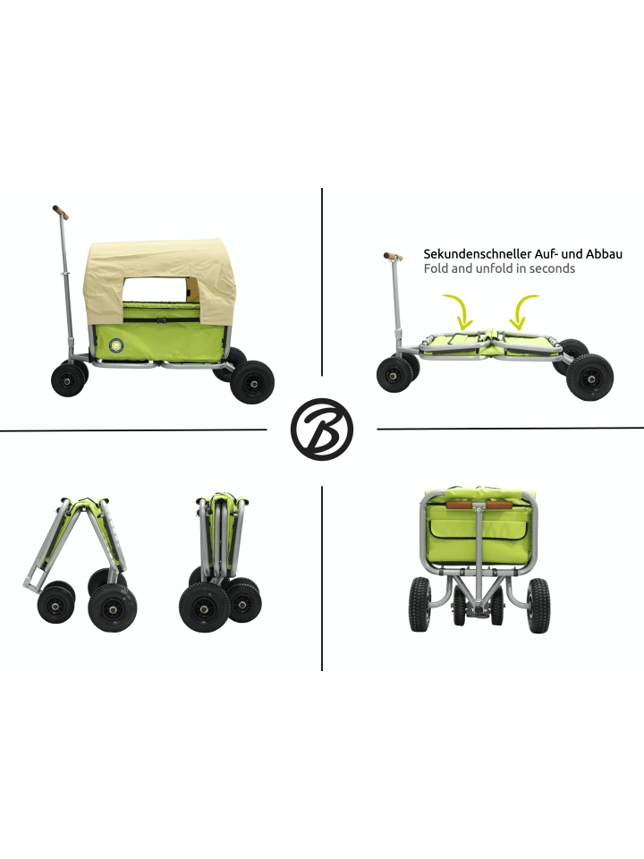 Beachtrekker Beachtrekker LiFe faltbarer Bollerwagen (Grün)   Bremse   Sonnenverdeck günstig kaufen onesize