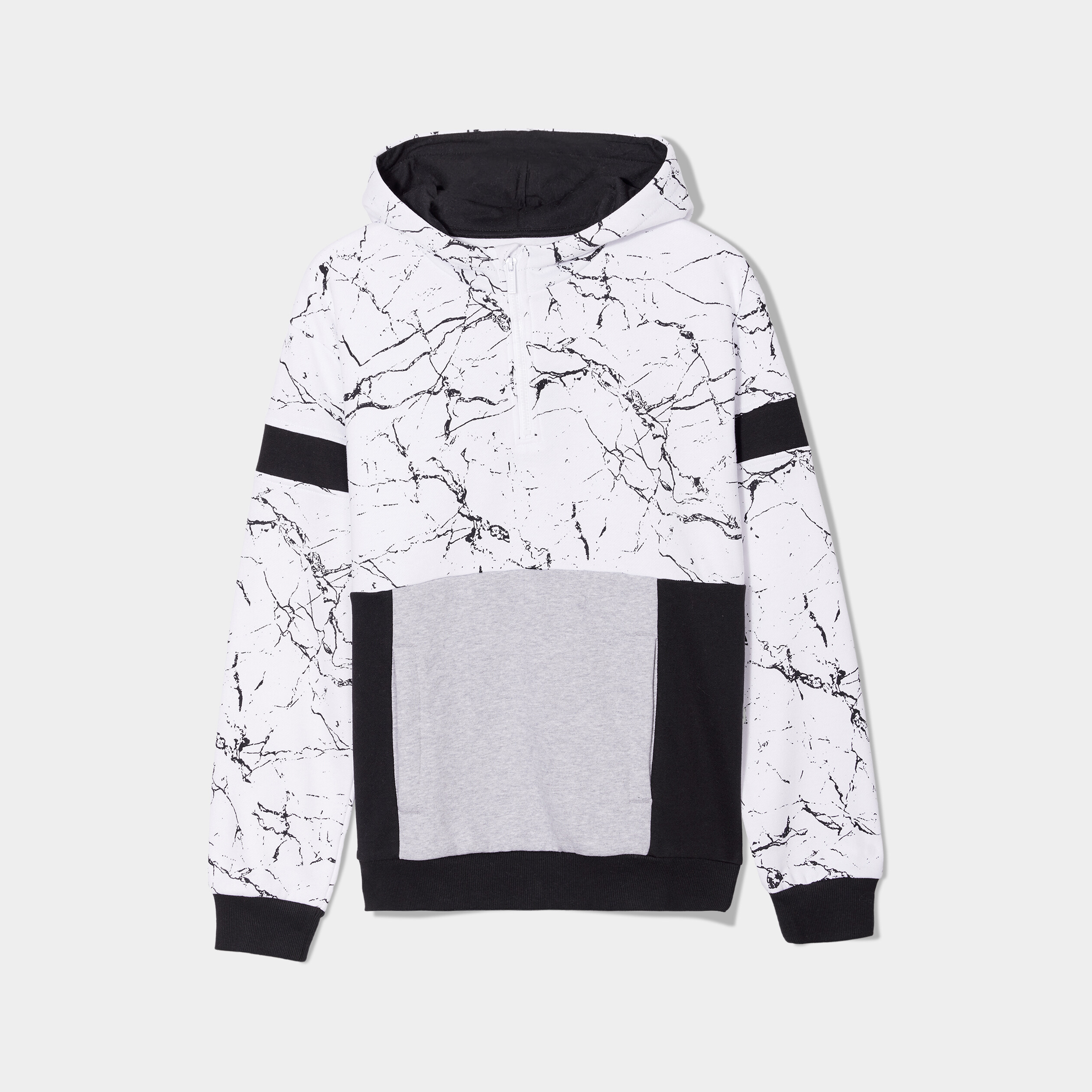 Sweat à capuche hoodie zippé Liberto blanc homme | La Halle