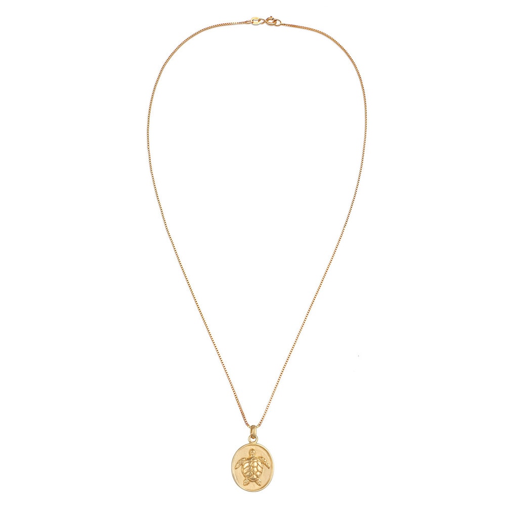 Elli Elli Collier Femmes pendentif monnaie tortue océan en argent sterling 925 plaqué  Bijoux