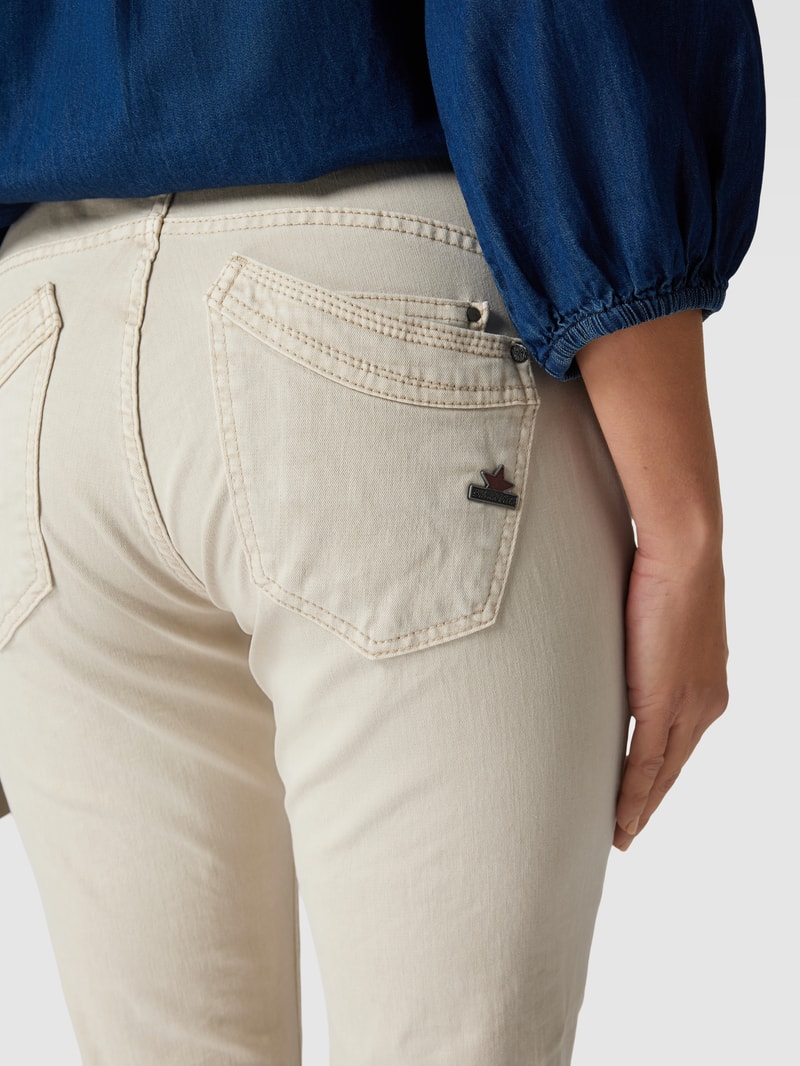 Jeans mit Label-Detail Modell 'MALIBU' in kitt