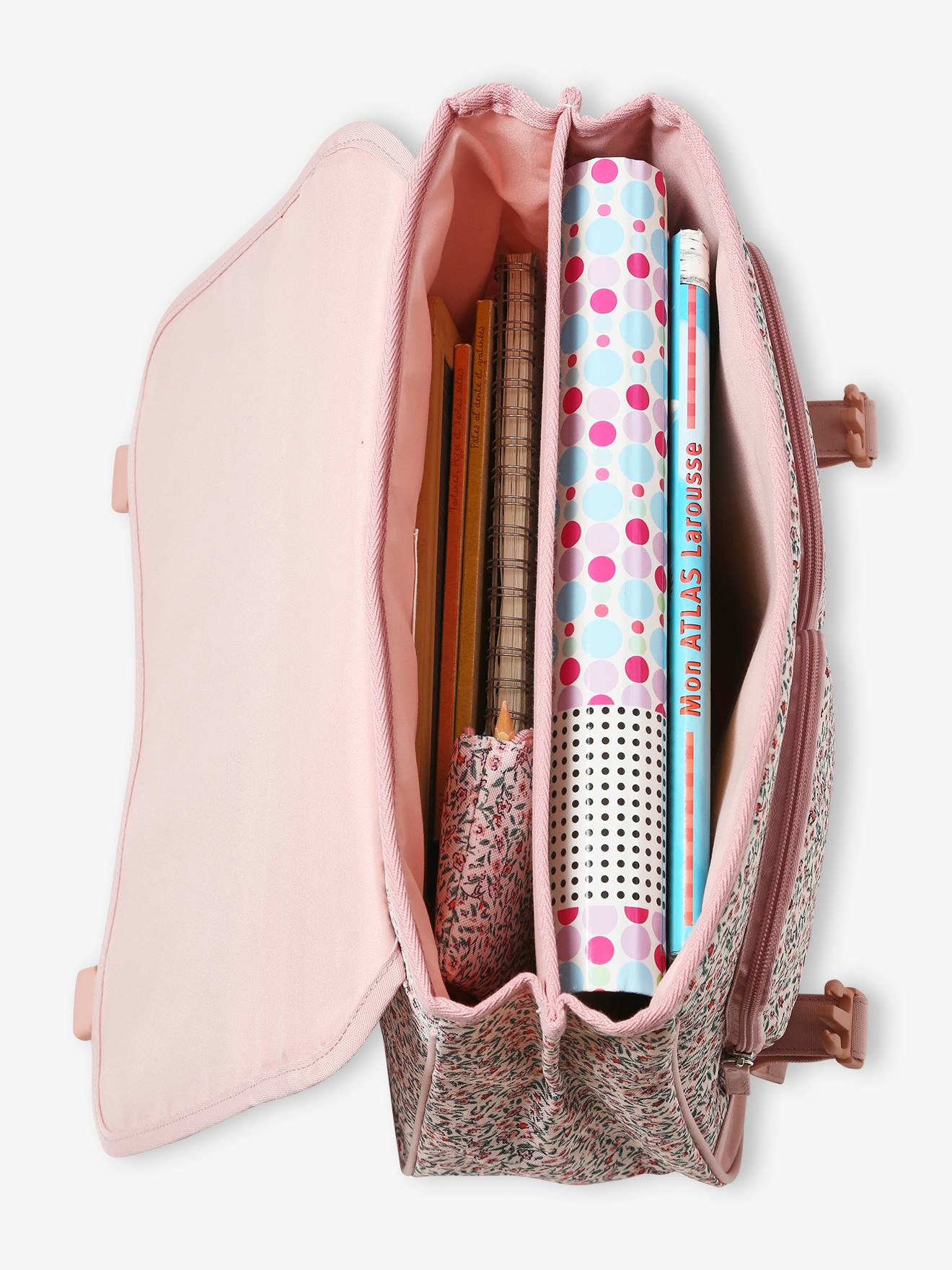 Cartable + trousse fleurie 