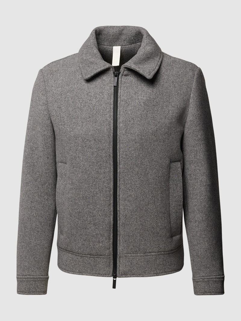 Jacke aus woll-Mix mit Umlegekragen in mittelgrau