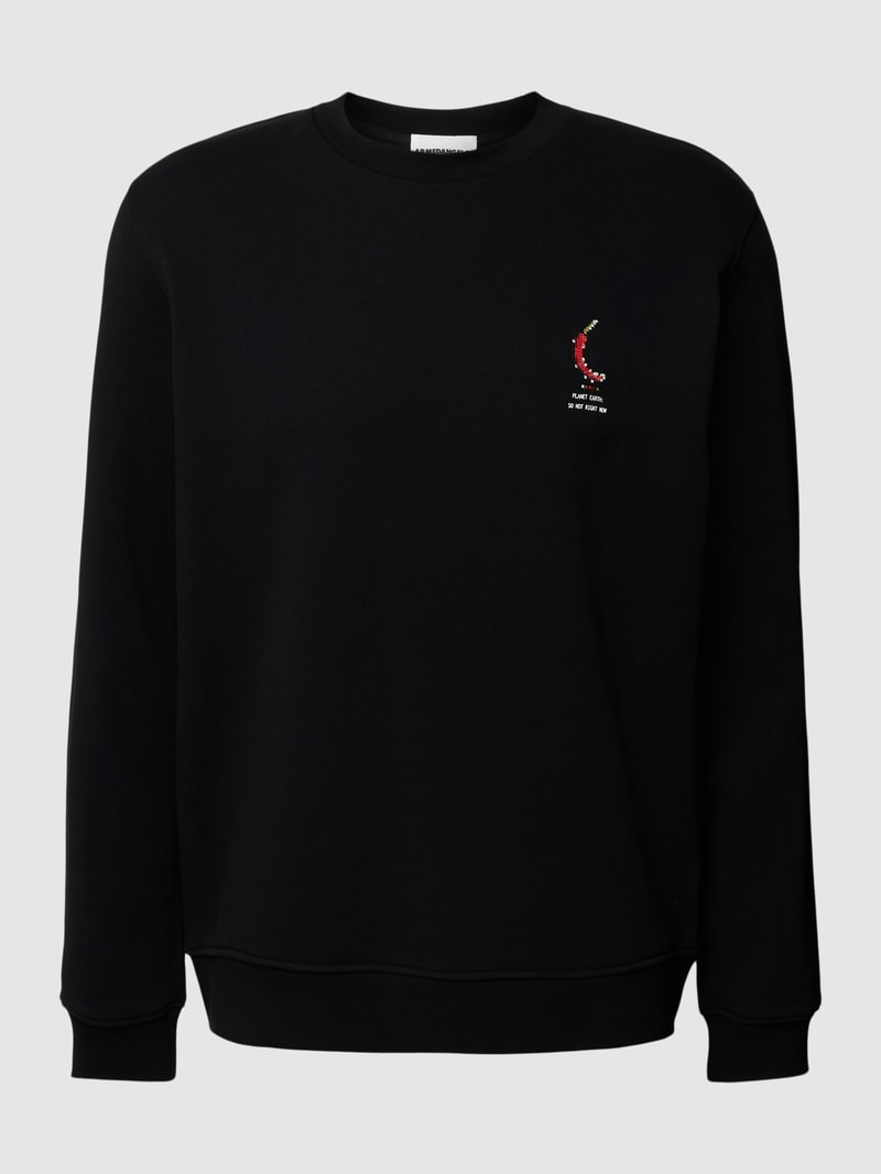 Sweatshirt mit Stitching-Detail Modell 'BAARO PIXXEL' in schwarz