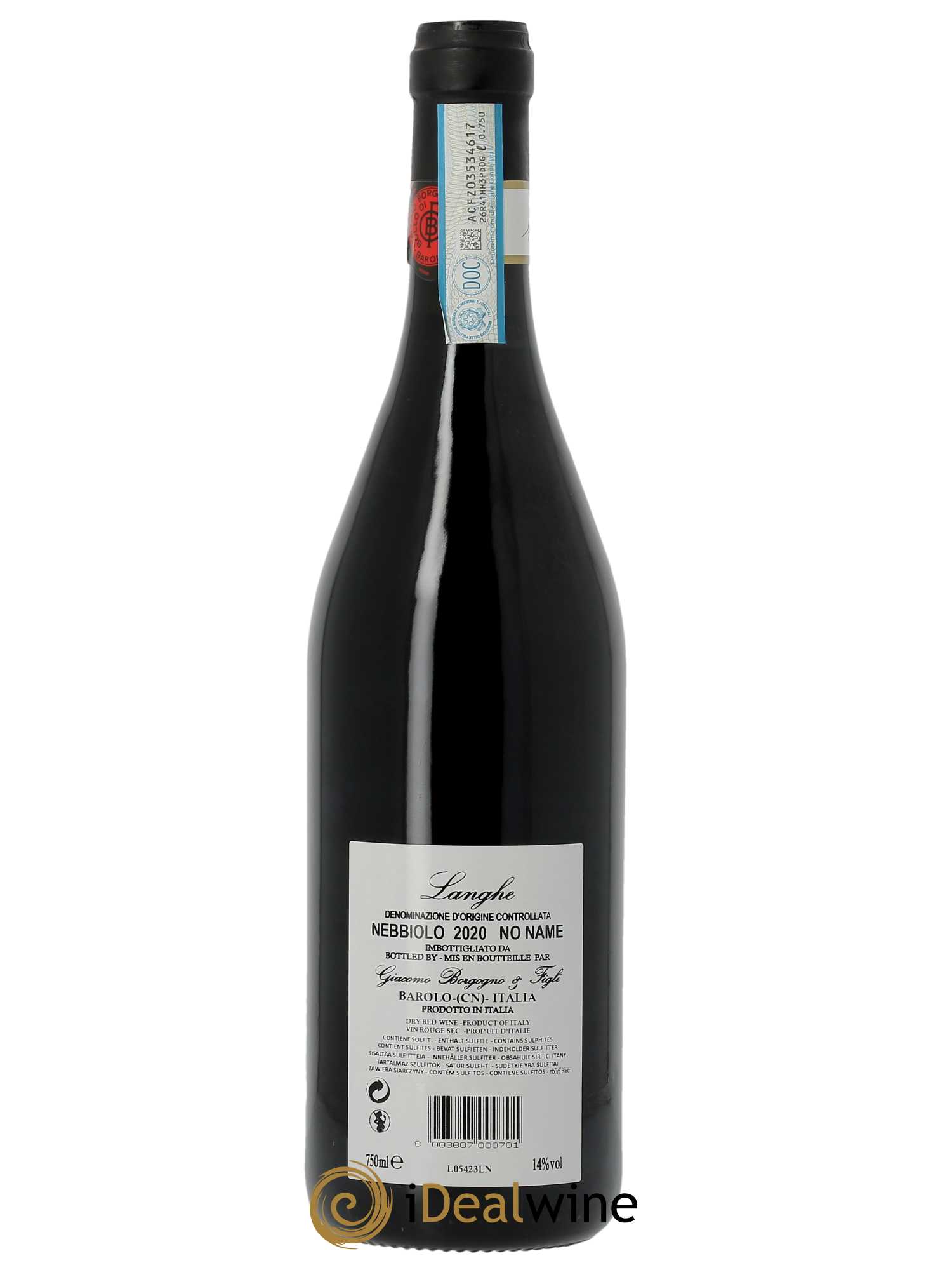 Langhe No Name Giacomo Borgogno  2020 - Lot de 1 Bouteille