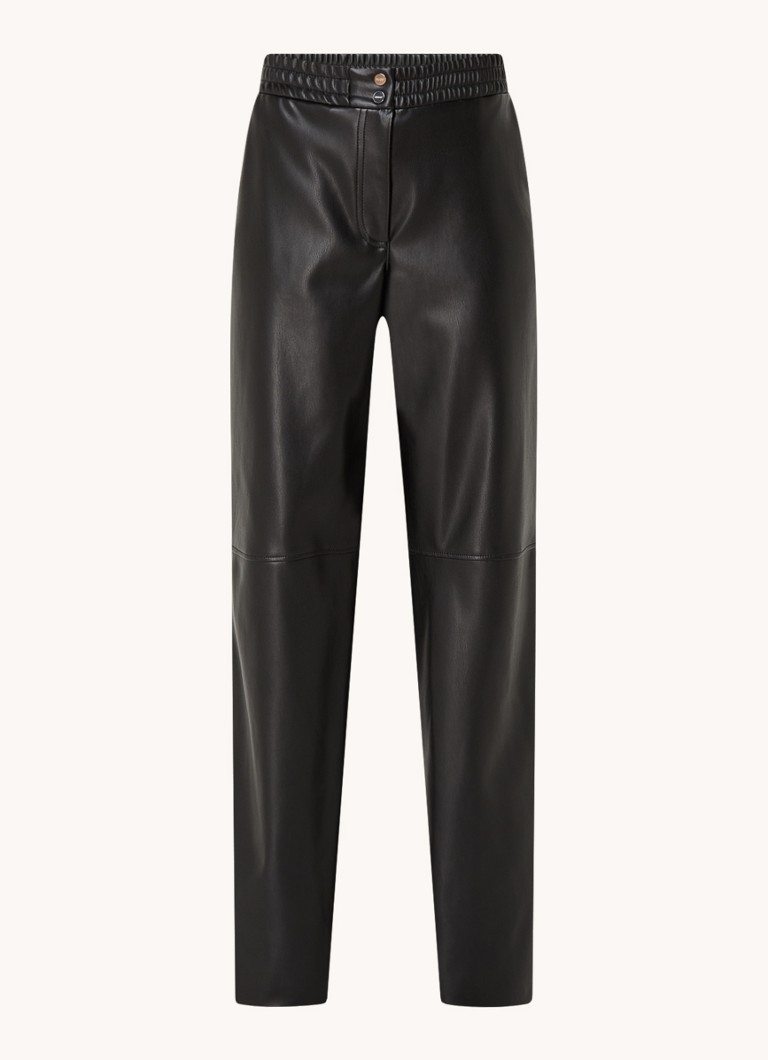 HUGO BOSS Halmara high waist straight fit faux leather trousers