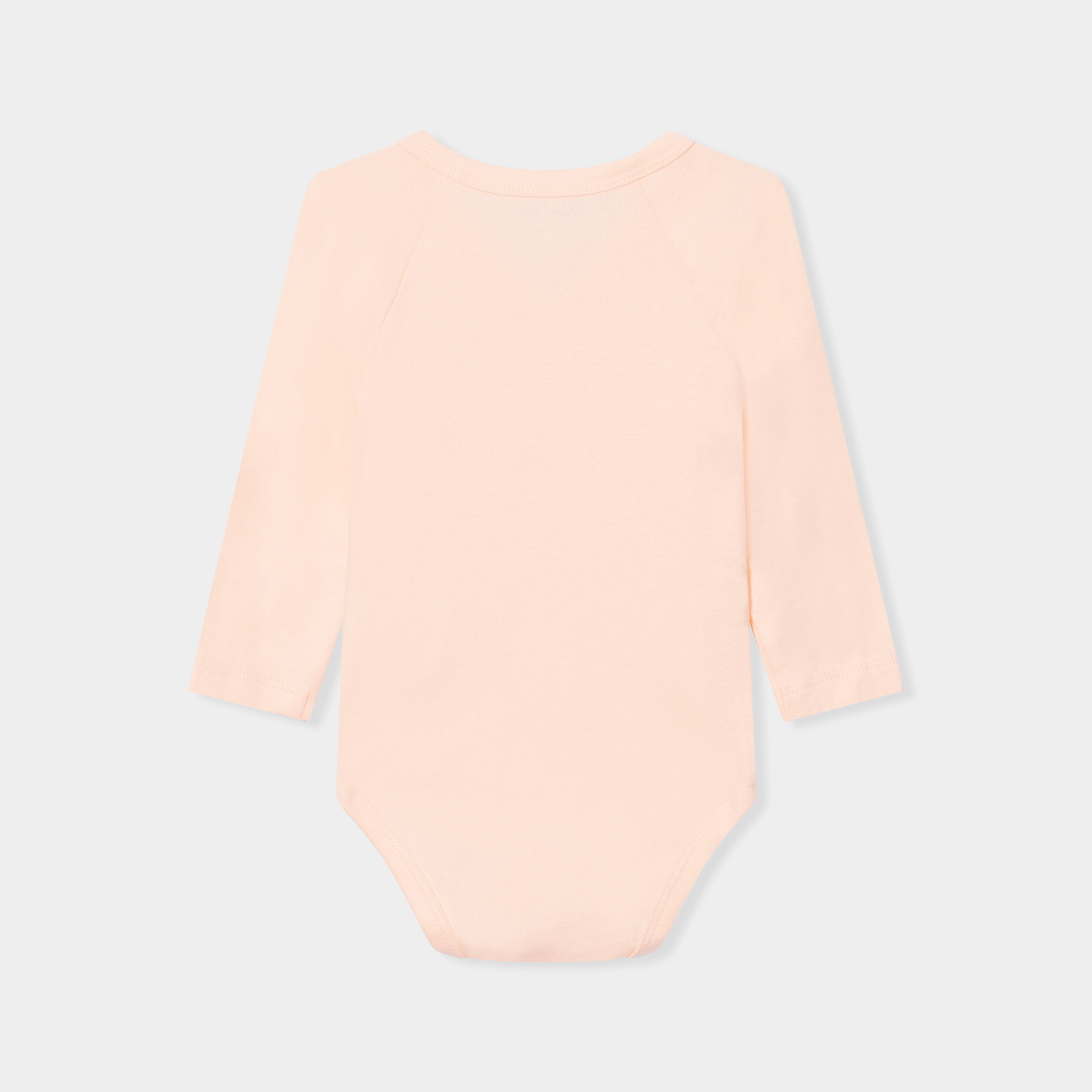 Lot 3 bodies coton manches longues rose corail bébé fille | La Halle