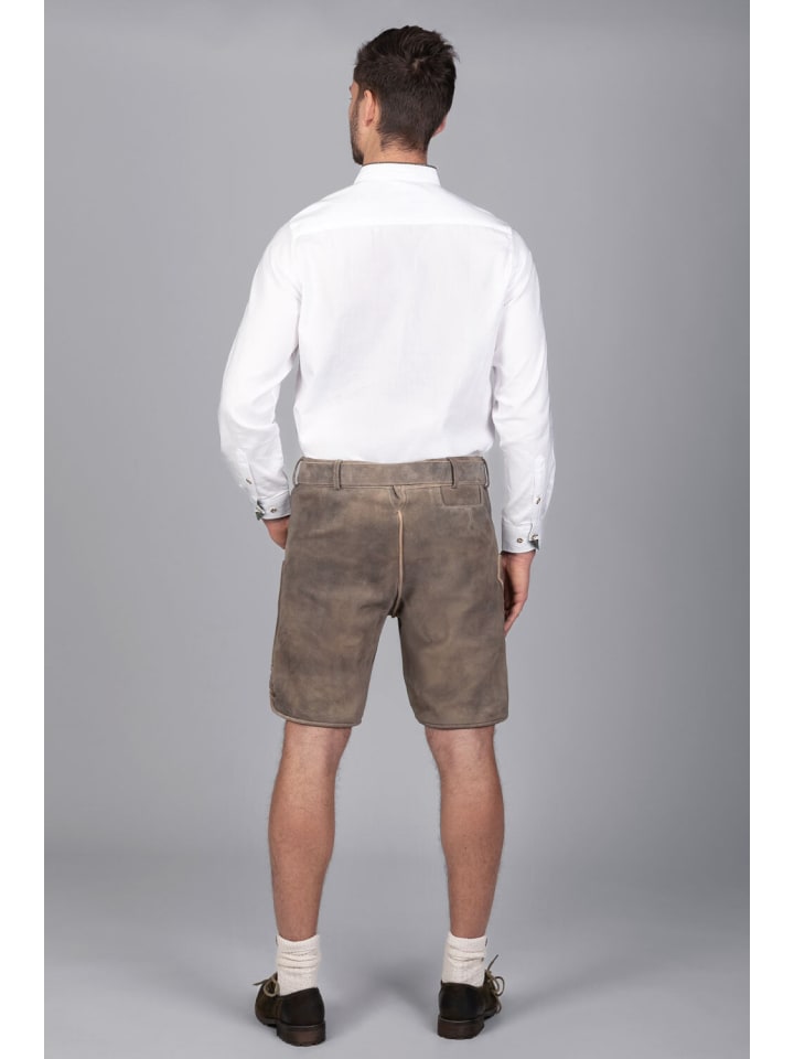 Edelnice Kurze Wildbock Lederhose Kare in grau günstig kaufen