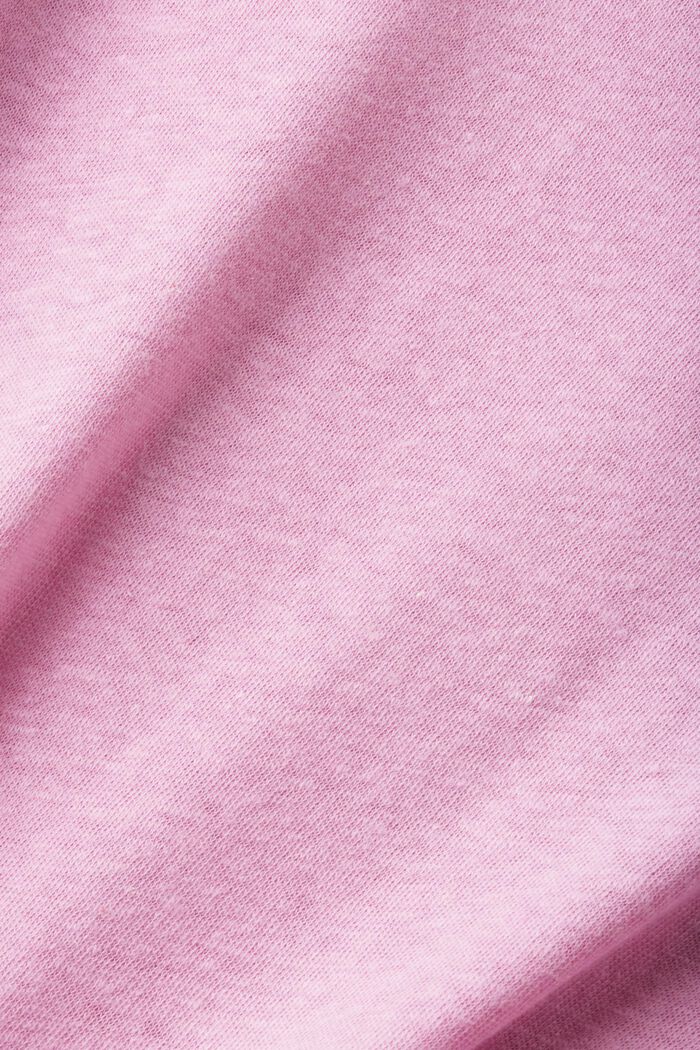Mit Leinen: T-Shirt mit V-Ausschnitt