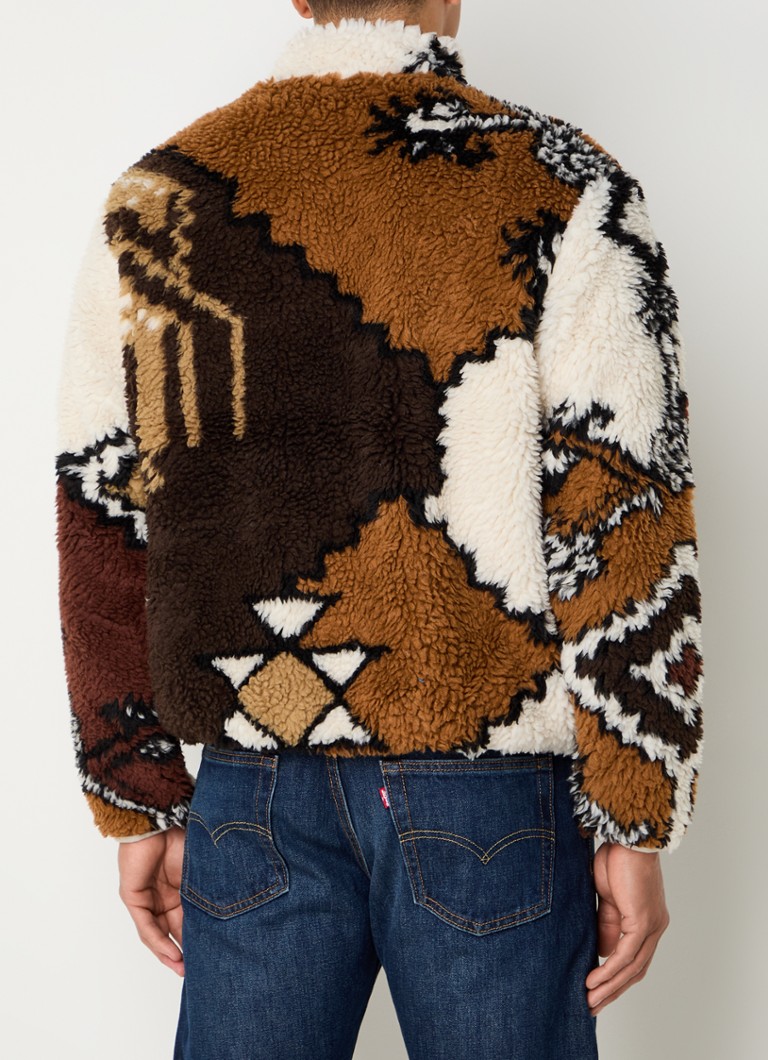 Giacca Obey Moroccan Teddy Rug con tasche con cerniera