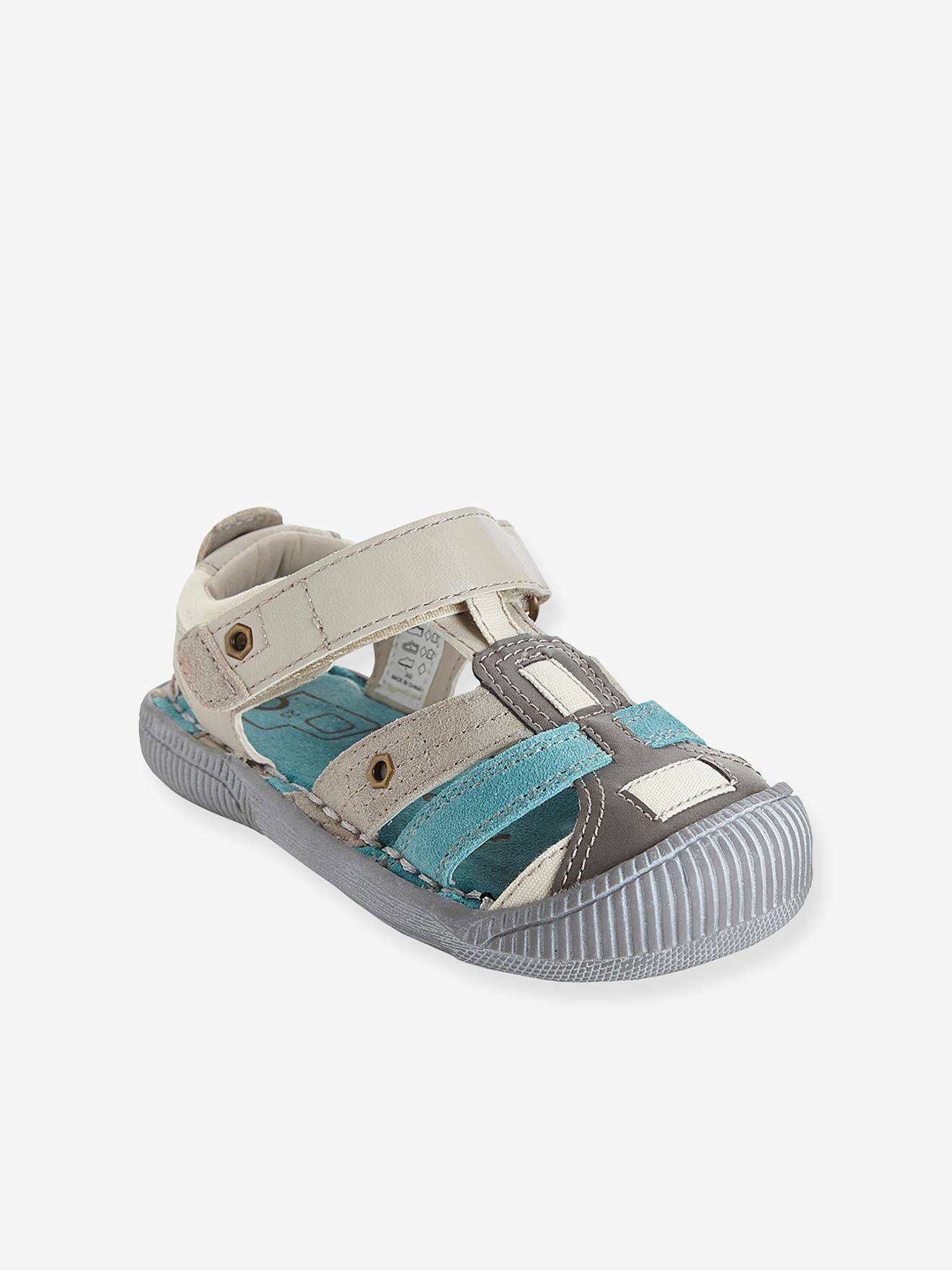 Sandales garçon spécial maternelle gris