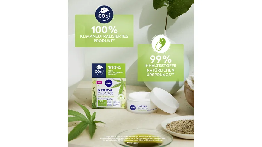 NIVEA Natural Balance Bio Hanfsamenöl Beruhigende Tagespflege 50 ml