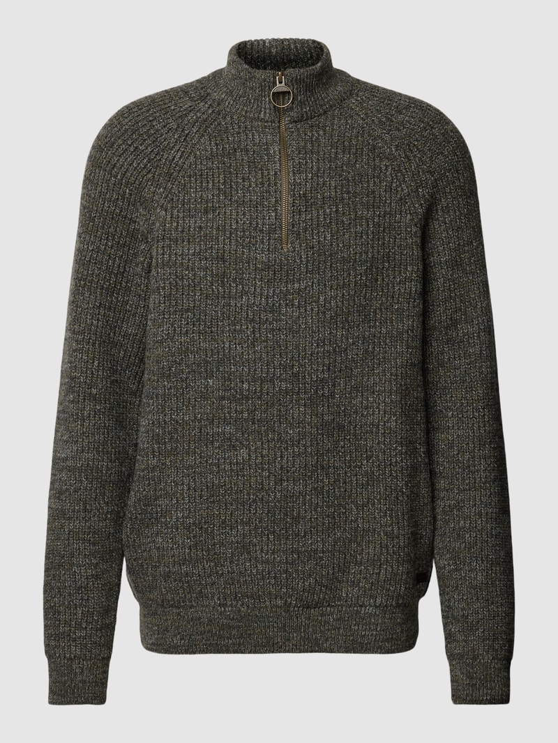 Strickpullover aus Wolle Modell 'Horseford' in olivgrün