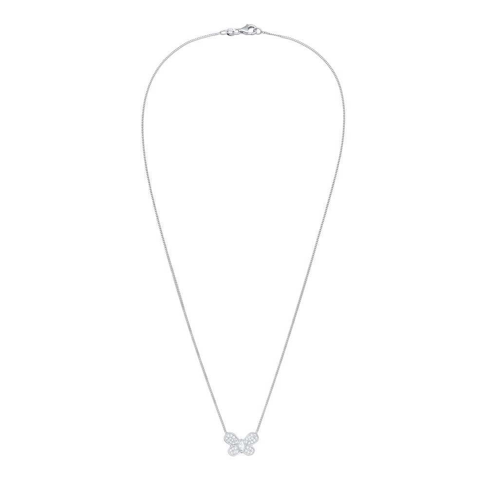 Elli Elli Collier Femmes pendentif papillon étincelant tendance avec zirconia en argen Bijoux