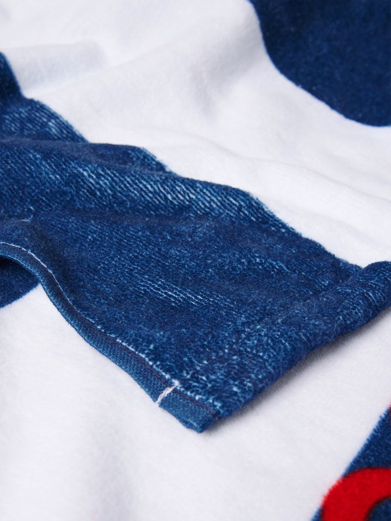 Handtuch mit Label-Print in marineblau