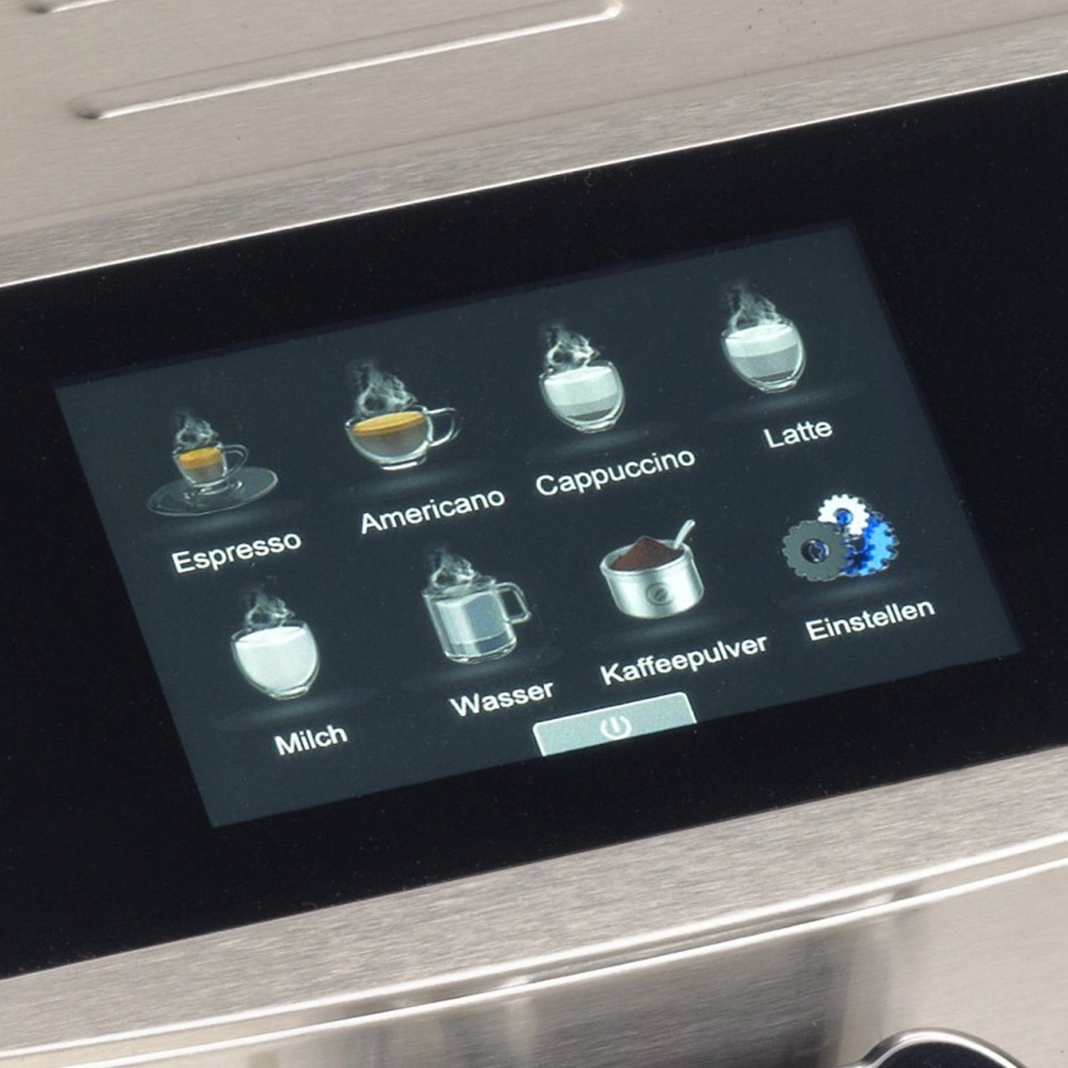 Acopino Kaffeevollautomat Acopino Modena One Touch, One Touch Kaffeevollautomat mit gebürstetem Edelstahlgehäuse